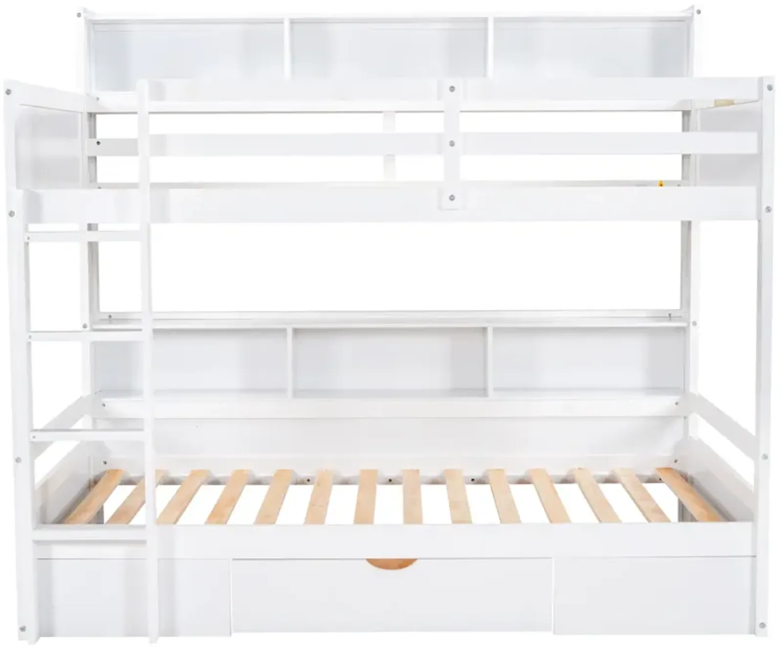 Merax Modern Bunk Bed with Built-in Shelves