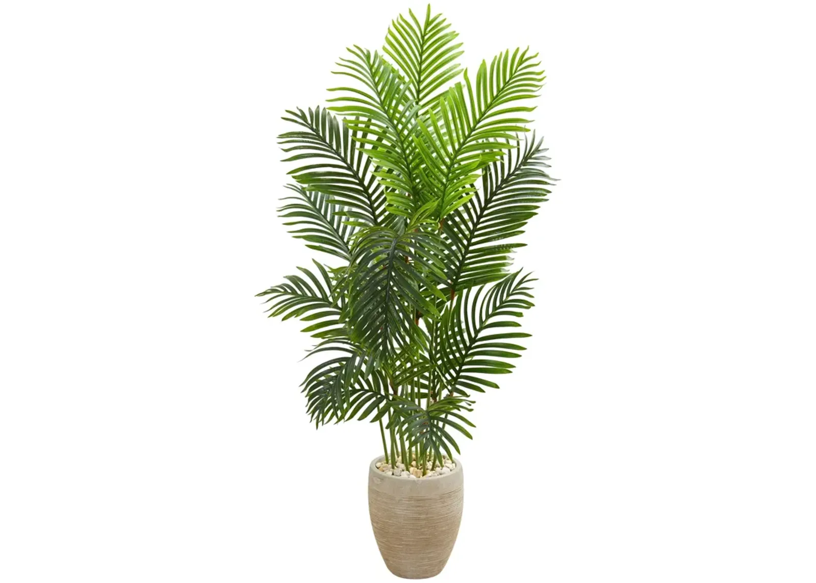 HomPlanti 5 Feet Paradise Palm Artificial Tree in Sand Colored Planter