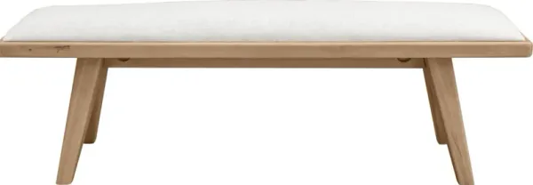 Sumire Upholstered Bench in Ginger and Natural Linen