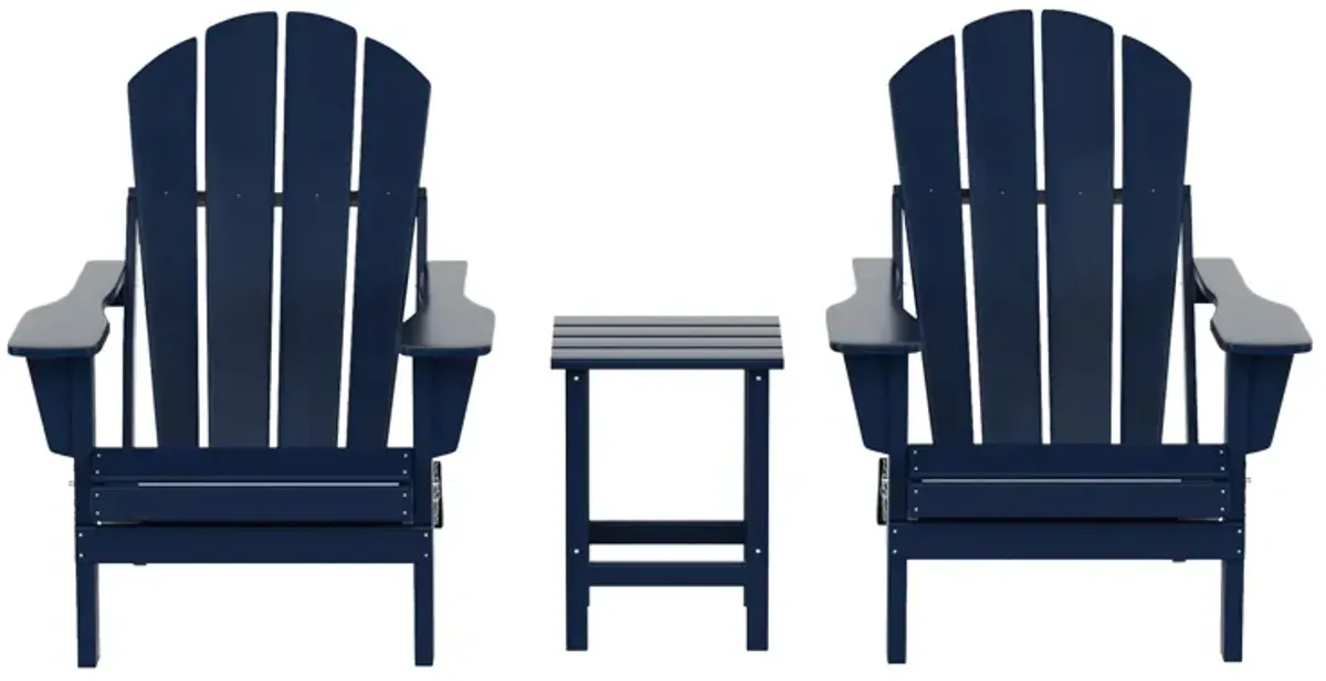 WestinTrends 3-Piece Outdoor Patio Adirondack Chairs with Side Table Set