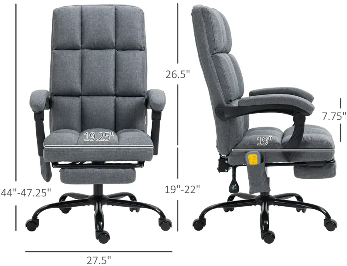 Dark Grey Work Relaxation: Reclining Massage Office Chair