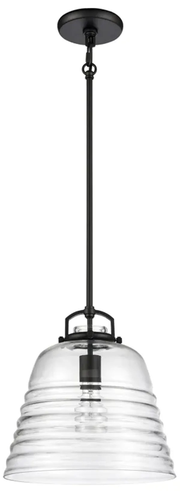 Current 12'' Wide 1-Light Black Pendant