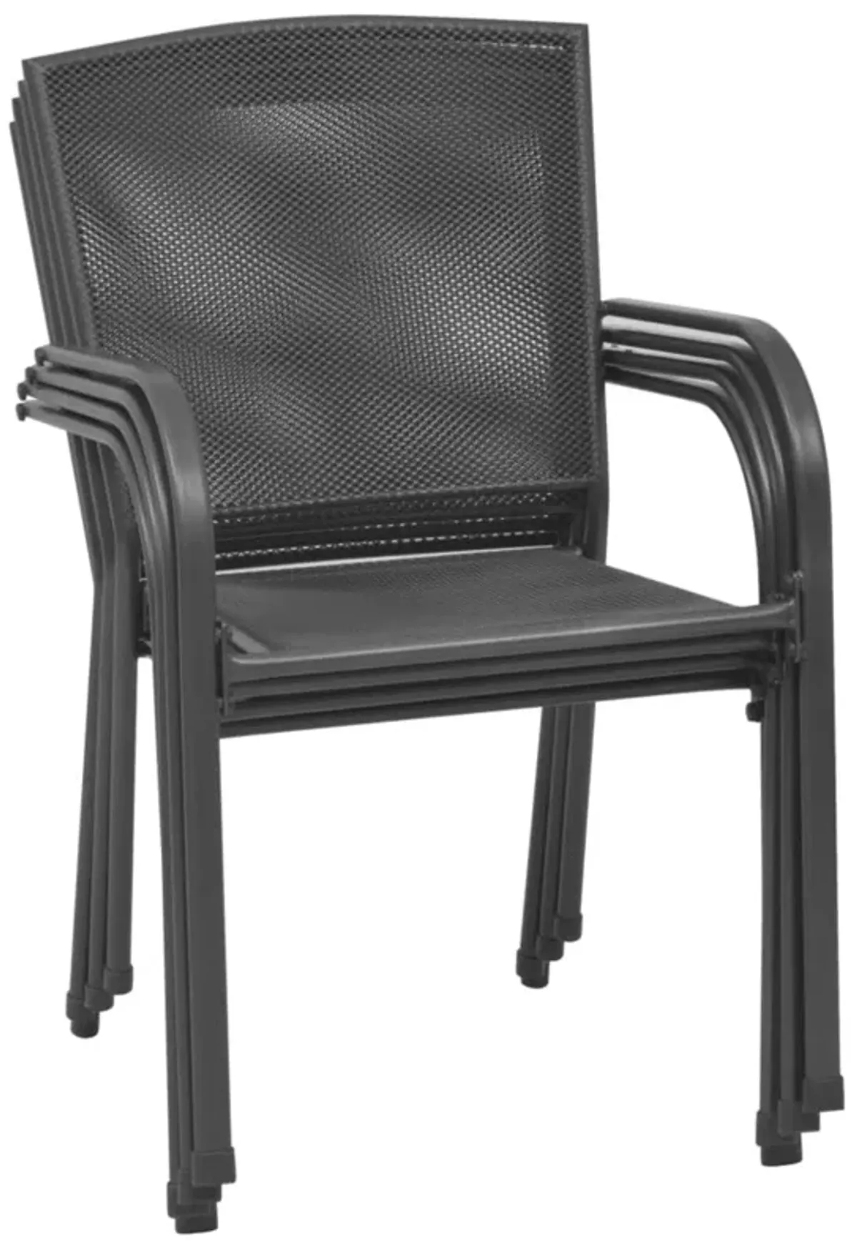 vidaXL Outdoor Chairs 4 pcs Mesh Design Anthracite Steel