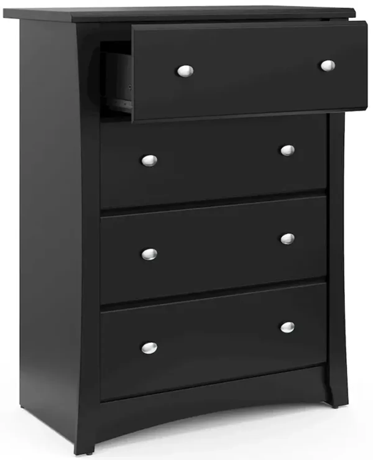 Storkcraft Crescent 4 Drawer Chest (Black) – GREENGUARD Gold Certified