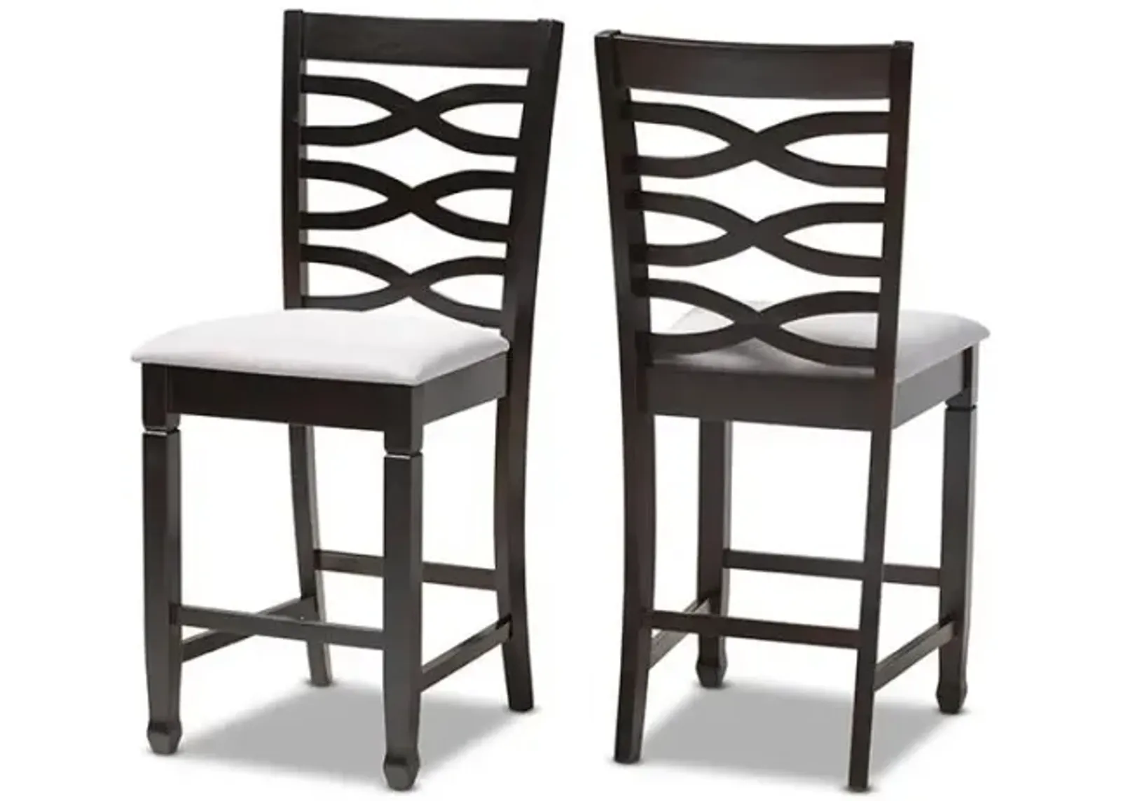 Espresso Brown Finished Wood Counter Height Pub Chair Set of 2