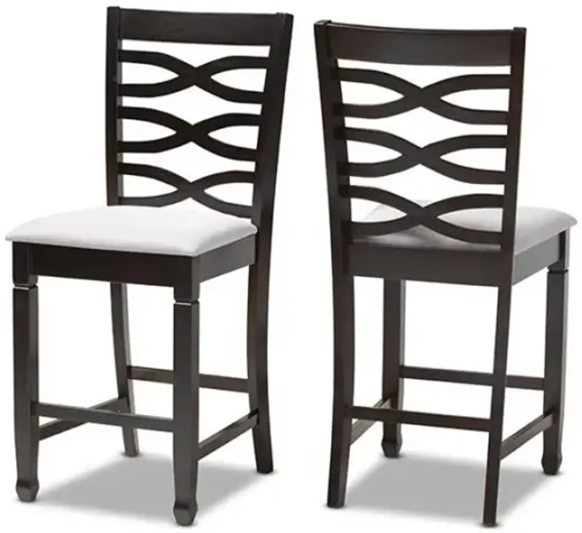 Espresso Brown Finished Wood Counter Height Pub Chair Set of 2