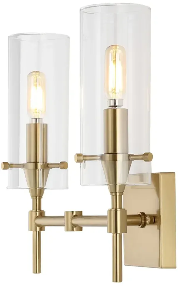 Cato Bohemian Farmhouse Iron/Glass LED Vanity