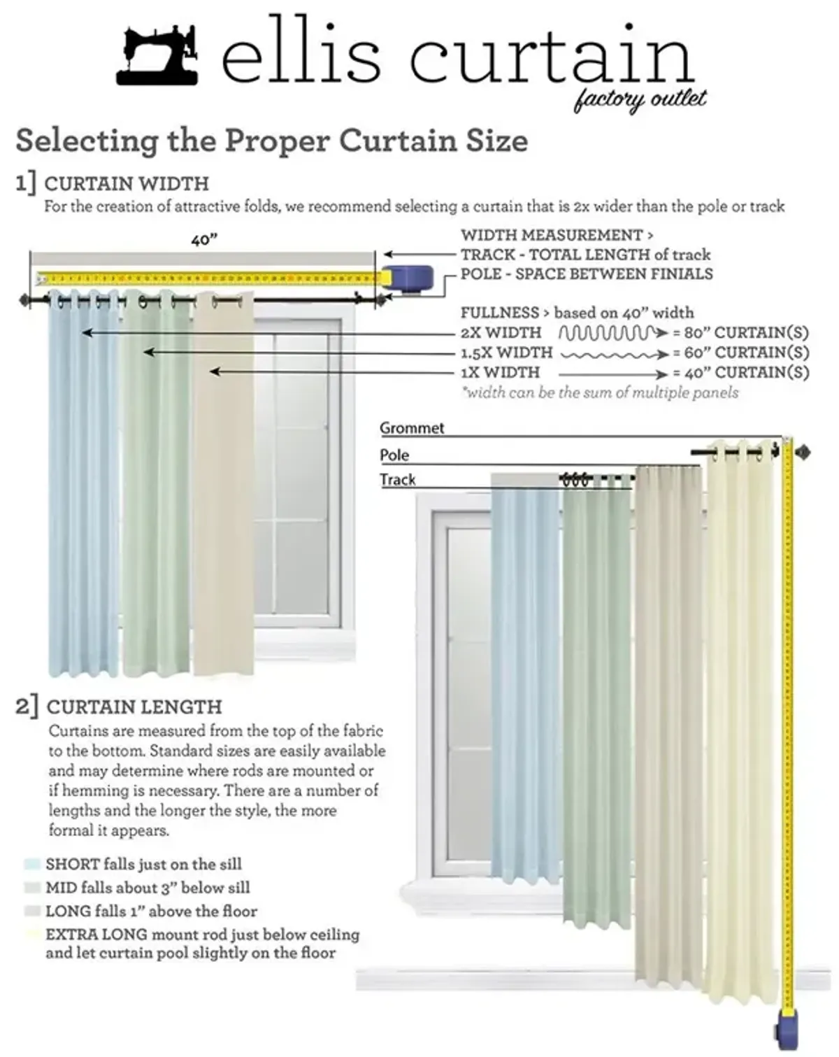 Ellis Curtain Abigail High Quality Window Rod Pocket Panel Pairs With 2 Tie Backs - 2-Piece - 90x84", Porcelain