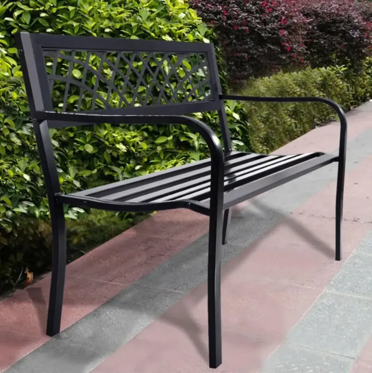 Hivvago Bench Deck with Steel Frame for outdoor