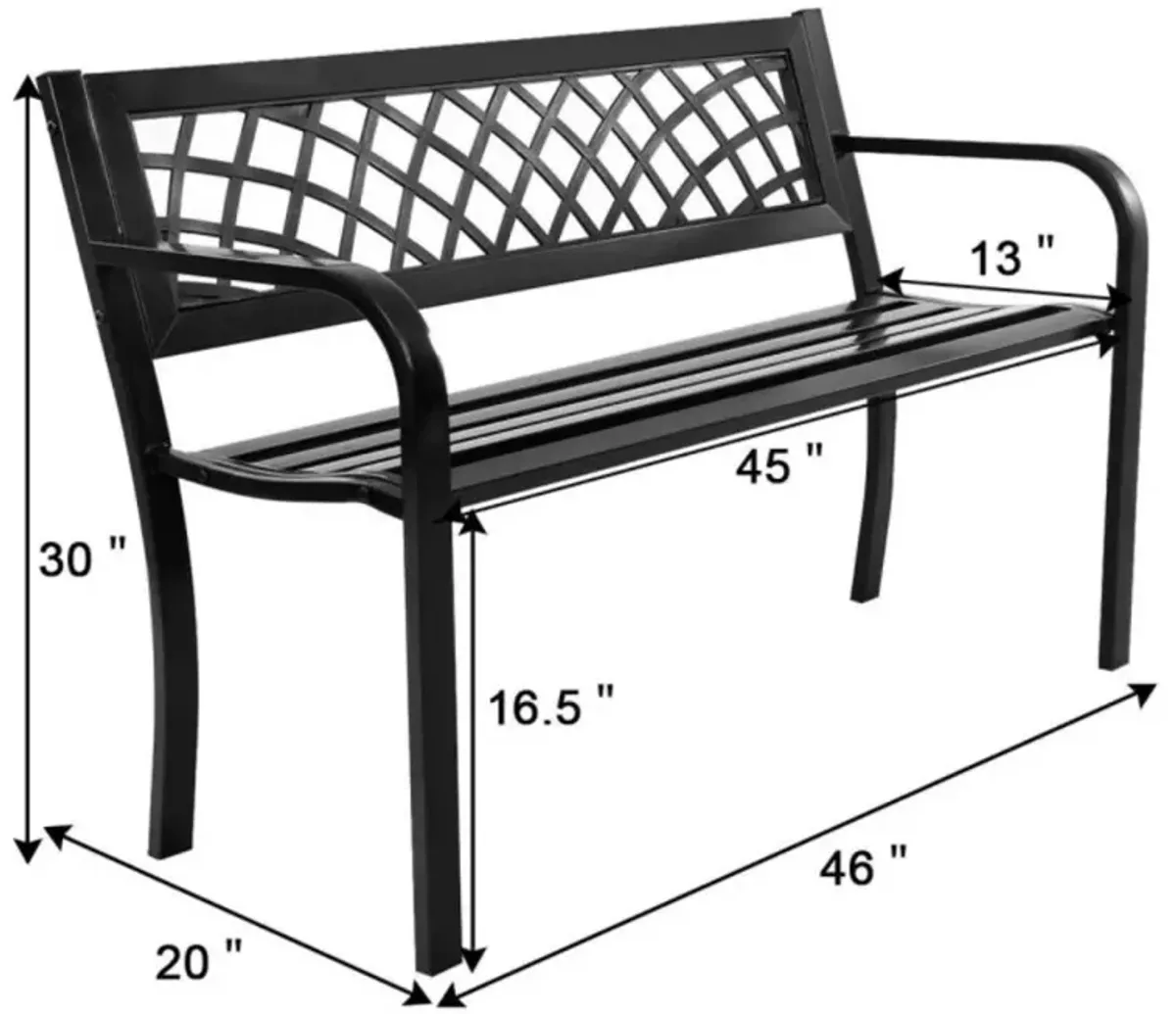 Hivvago Bench Deck with Steel Frame for outdoor