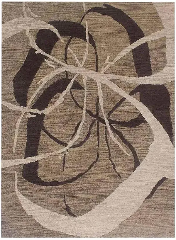 RUGSOTIC CARPETS HAND TUFTED WOOL ECO-FRIENDLY AREA RUGS  - 8'x10', Rectangle Shape, Light Brown, Contemporary Modern Design, High Pile Handmade Area Rugs for Living Room, Bed Room (K00901)