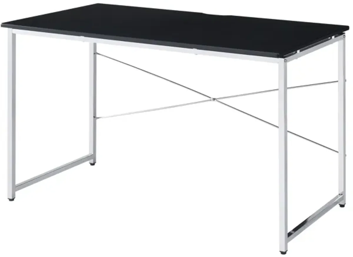 ACME Tennos Writing Desk(Same AC00904), Black & Chrome Finish