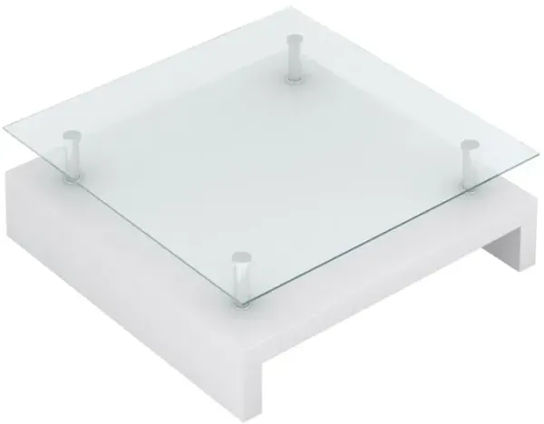 vidaXL Coffee Table with Glass Top White, 60697