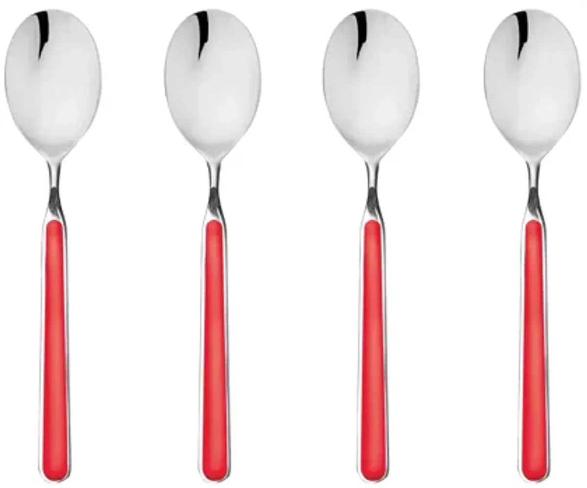 Fantasia 4-Piece Coffee Spoon Set in Red