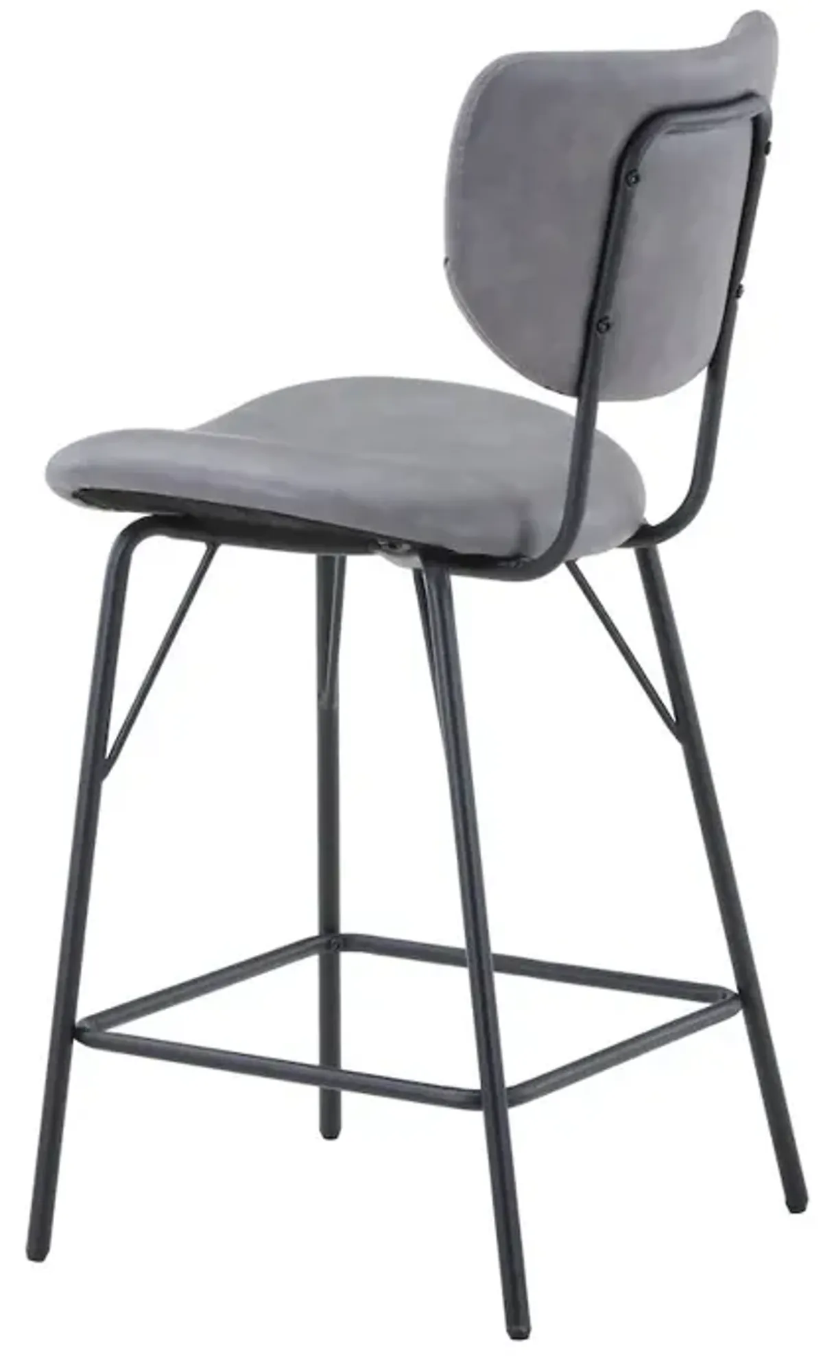 Jofran Modern Faux Leather Split-Back Upholstered Counter Height Barstool (Set of 2)