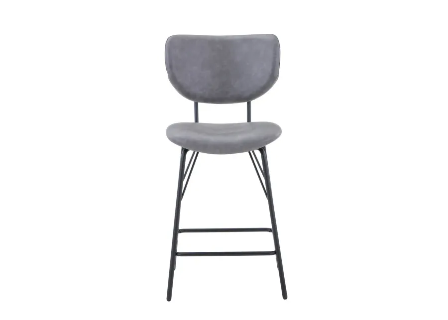 Jofran Modern Faux Leather Split-Back Upholstered Counter Height Barstool (Set of 2)