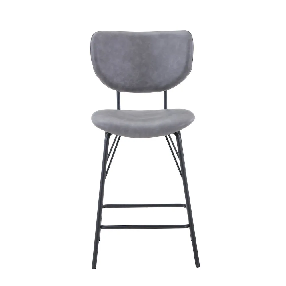 Jofran Modern Faux Leather Split-Back Upholstered Counter Height Barstool (Set of 2)