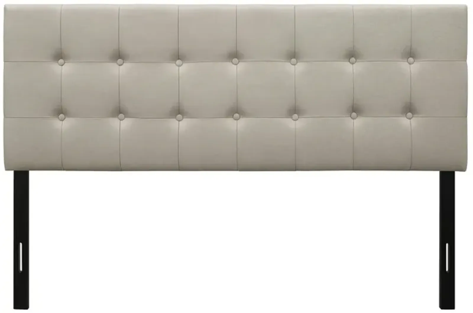 Hivvago Twin Button-Tufted Headboard in Light Grey Taupe Beige Upholstered Fabric