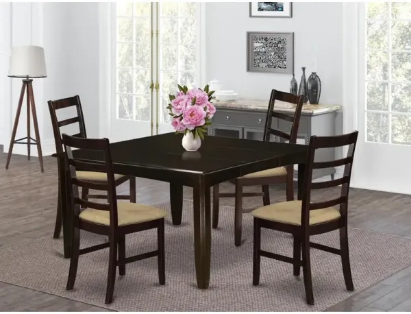 East West Furniture PFAN5-CAP-C 5 Pc Dining set-Table with Leaf and 4 Kitchen Chairs.