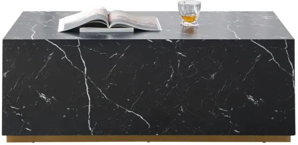 Marble Coffee Table - Low Gloss, Ideal for Living Room or Leisure Area, Sleek Design, Contemporary Style