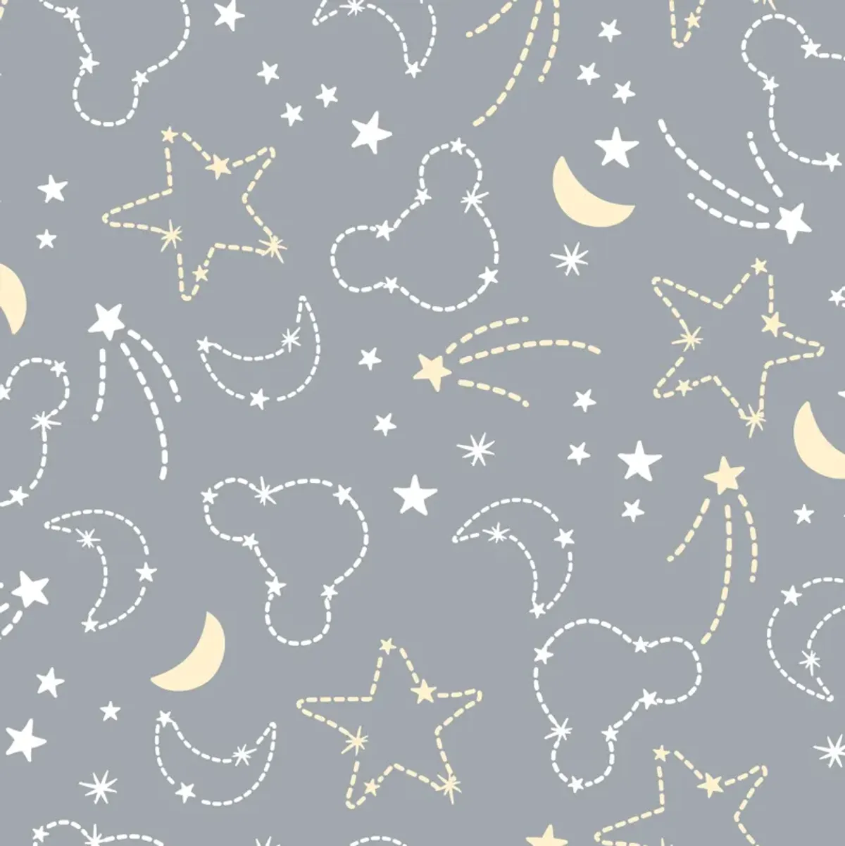 Disney Baby Mickey Mouse Gray/Yellow Celestial Fitted Crib Sheet by Lambs & Ivy