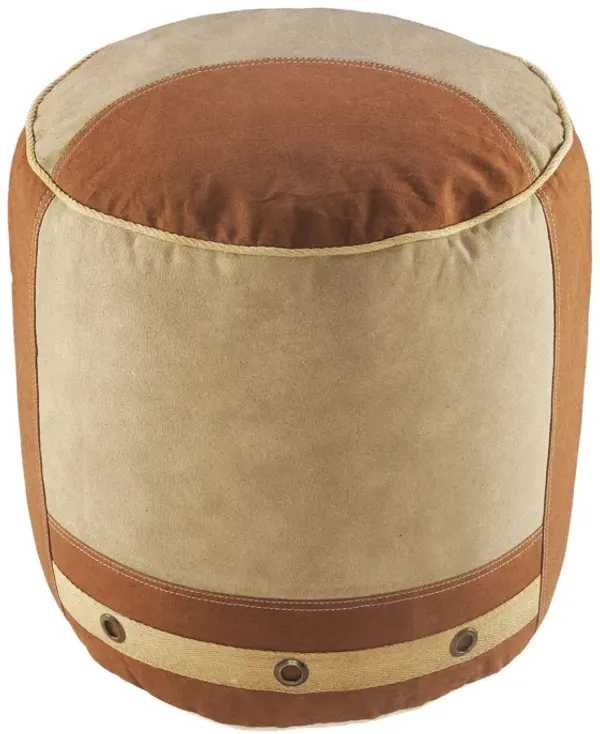 16" Tan 100% Cotton Ottoman