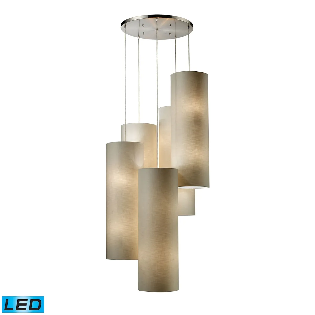 Fabric Cylinders LED Pendant