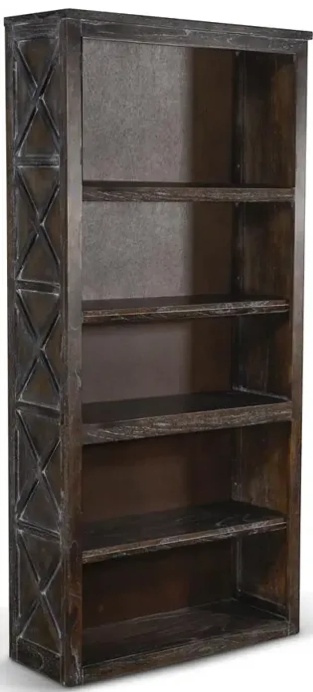 Sunny Designs Sofia 75.5 5-shelf Farmhouse Wood Bookcase in Dark Brown