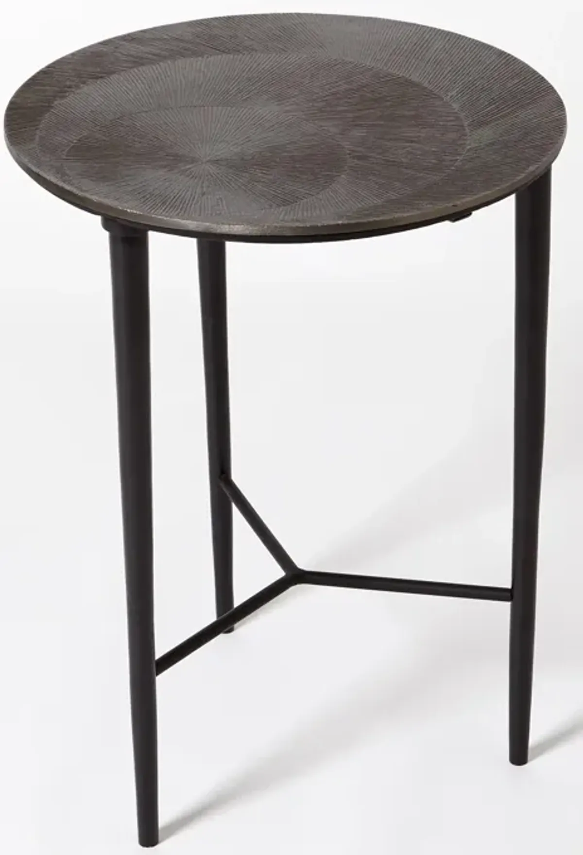 Circle Etched Accent Table-Black