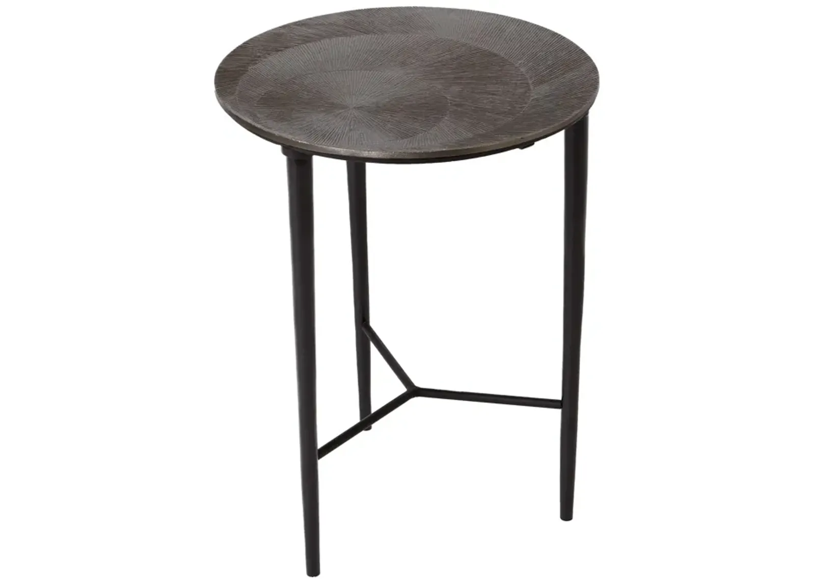 Circle Etched Accent Table-Black