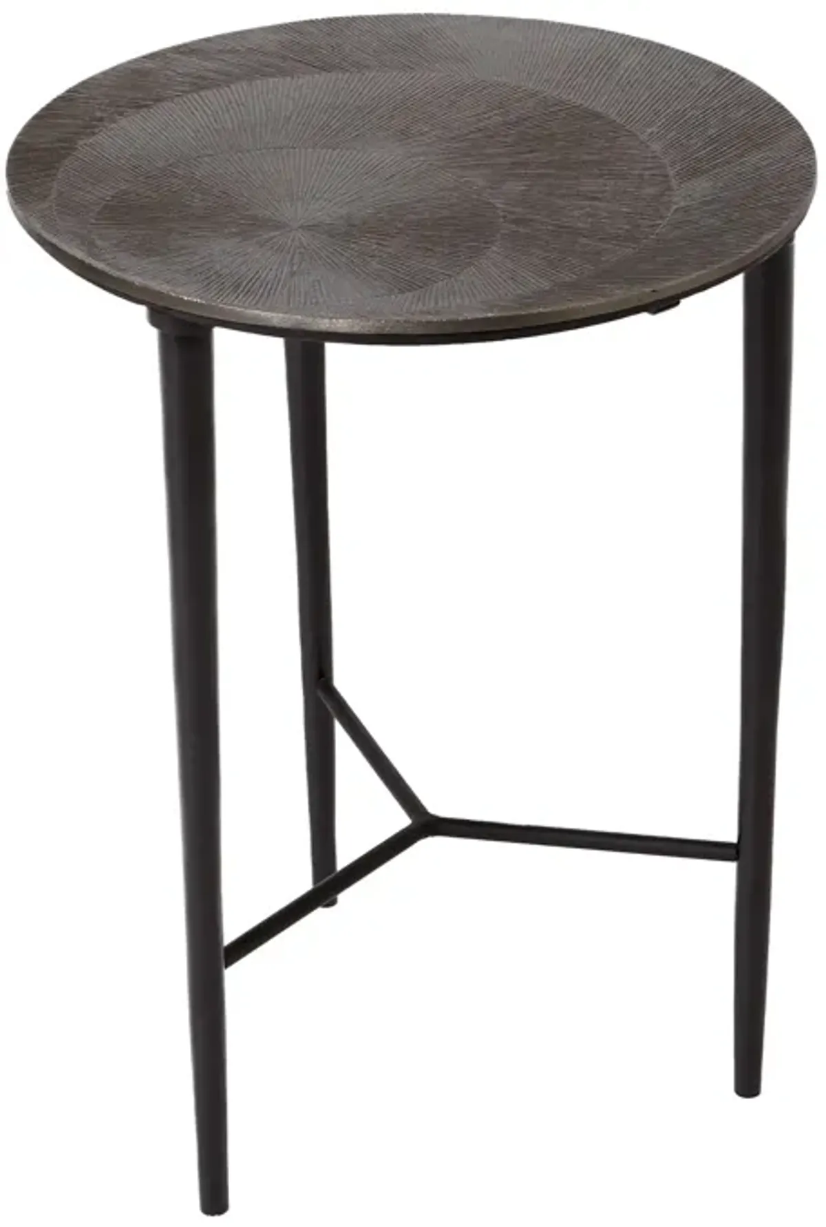 Circle Etched Accent Table-Black