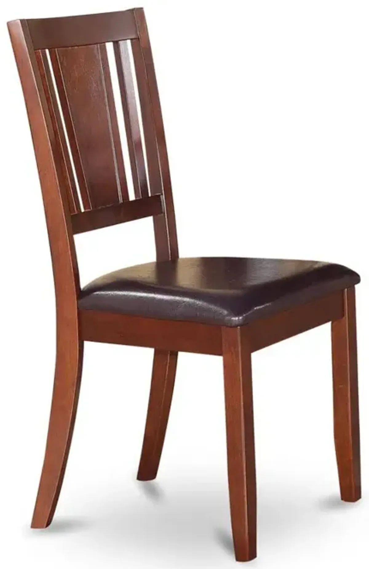 East West Furniture Dudley  Dining  Chair  with  Faux  Leather  upholstered  Seat  in  Mahogany  Finish,  Set  of  2