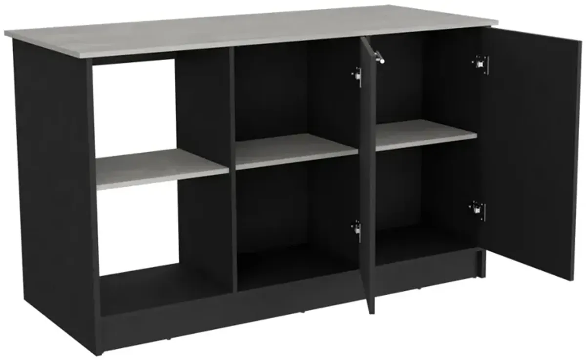 Kitchen Island Padua, Kitchen, Black / Onyx