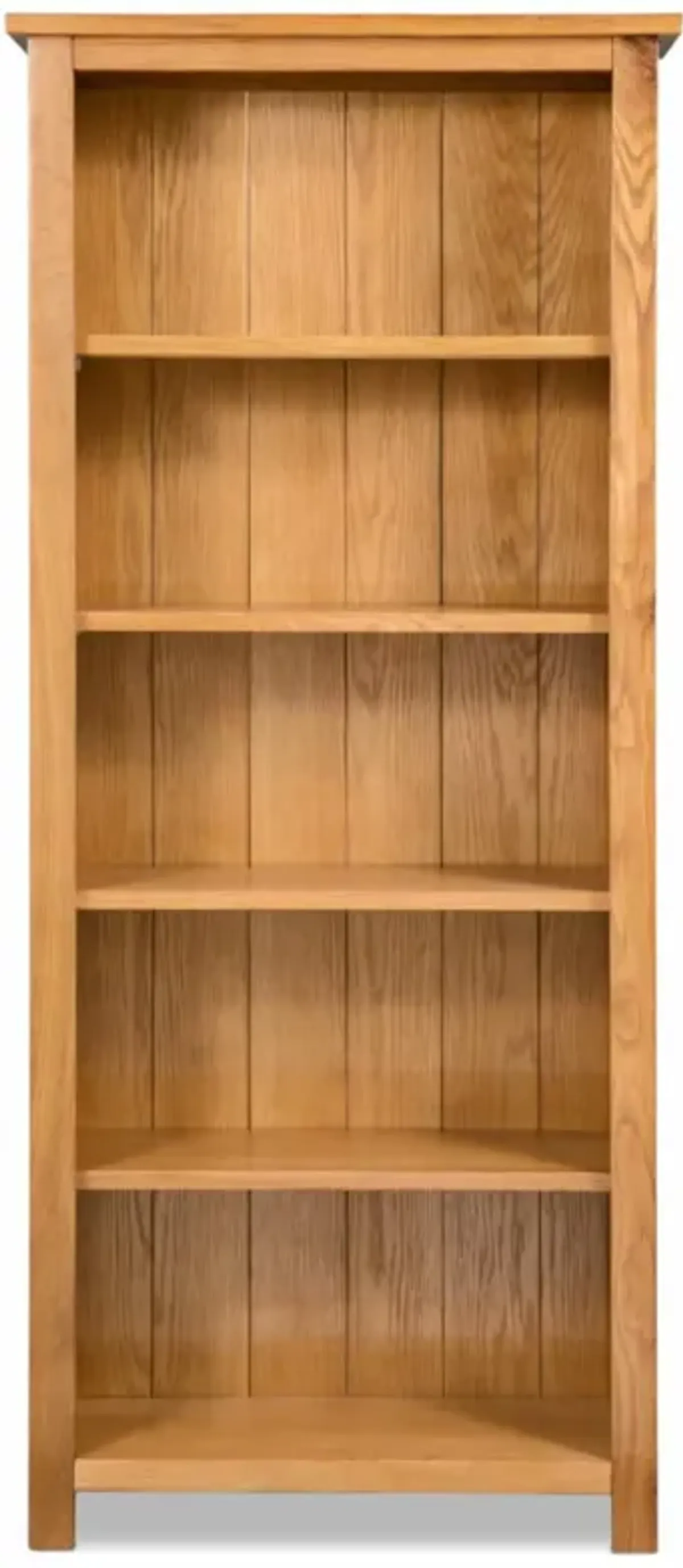 vidaXL 5-Tier Bookcase 23.6"x8.9"x55.1" Solid Oak Wood