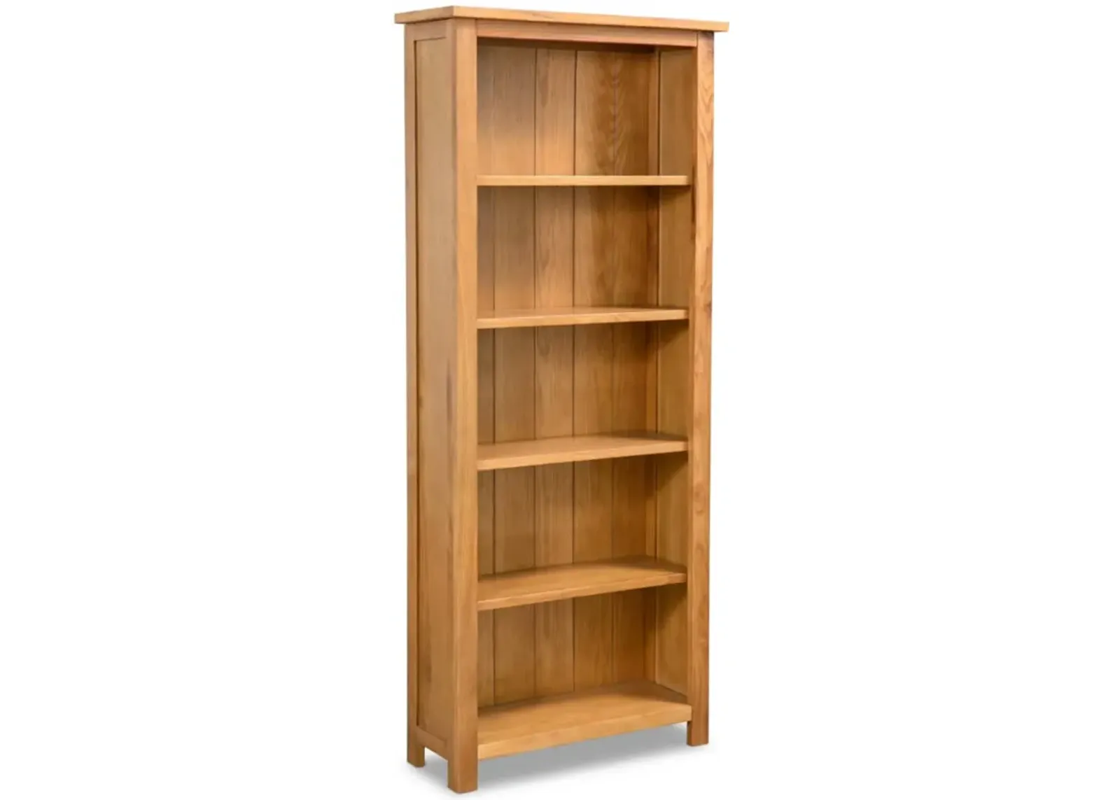 vidaXL 5-Tier Bookcase 23.6"x8.9"x55.1" Solid Oak Wood