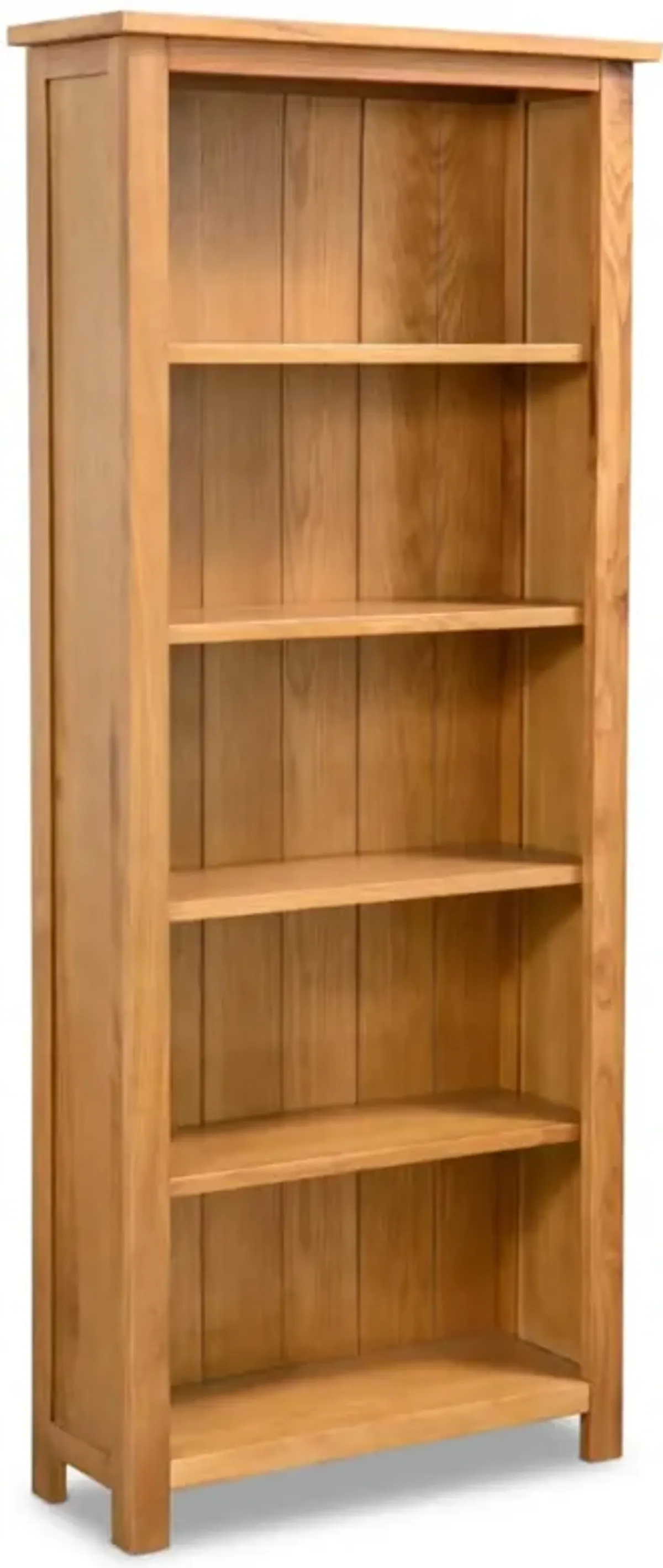 vidaXL 5-Tier Bookcase 23.6"x8.9"x55.1" Solid Oak Wood