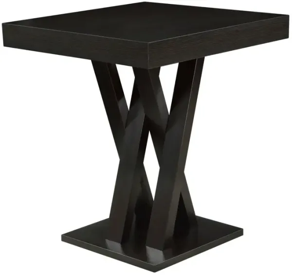 Modern 40 inch High Square Dining Table in Dark Cappuccino Finish
