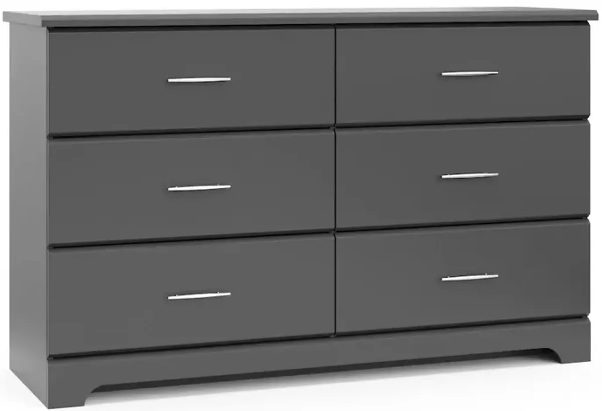 Storkcraft Brookside 6 Drawer Double Dresser (Pebble Gray)