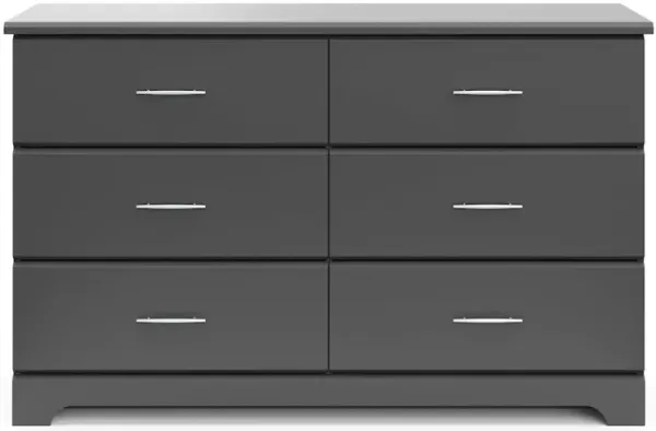 Storkcraft Brookside 6 Drawer Double Dresser (Pebble Gray)