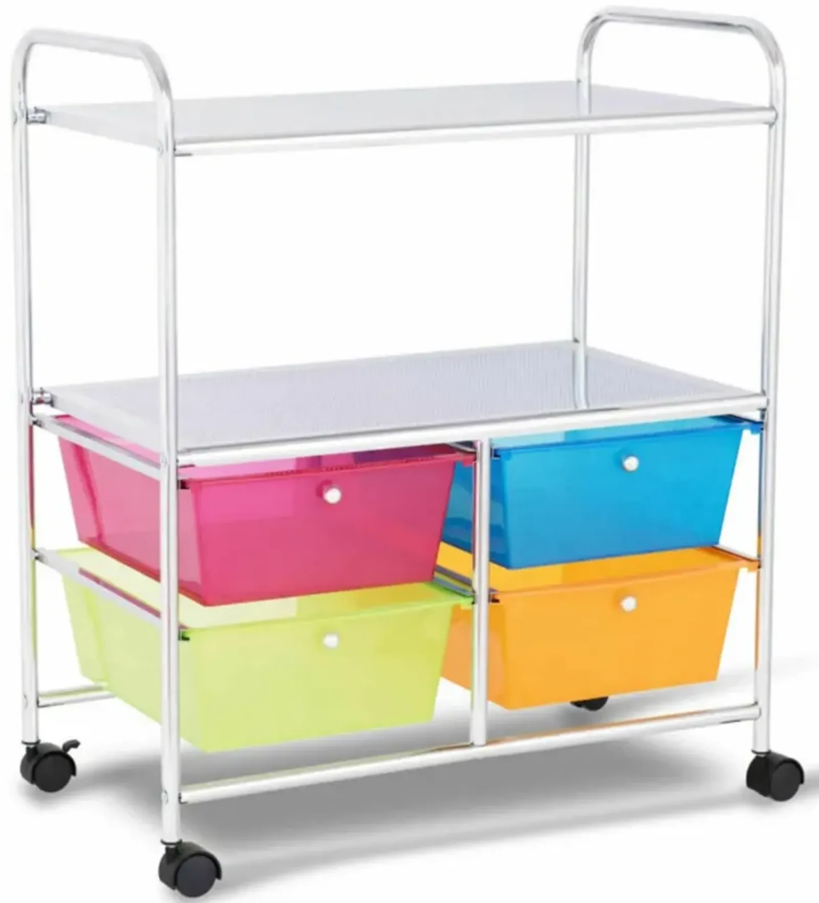 Hivvago 4 Drawers Shelves Rolling Storage Cart Rack