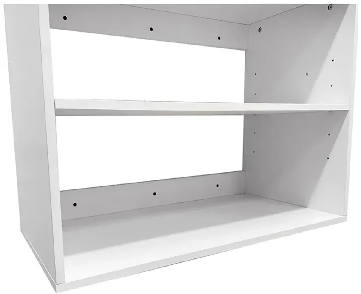 Morden Closet Organizer System with 3 Closet Shelves, Walk-in  Wooden Clothes Organizer, Armoire Wardrobe Closet System,White