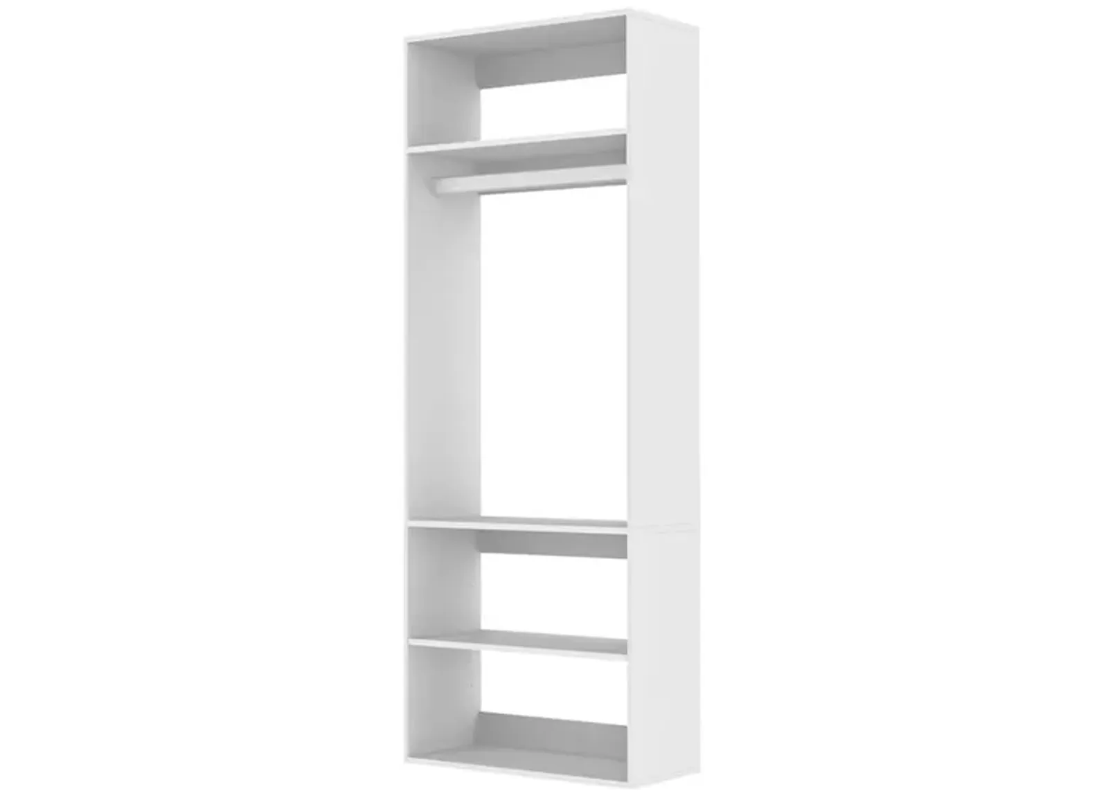 Morden Closet Organizer System with 3 Closet Shelves, Walk-in  Wooden Clothes Organizer, Armoire Wardrobe Closet System,White