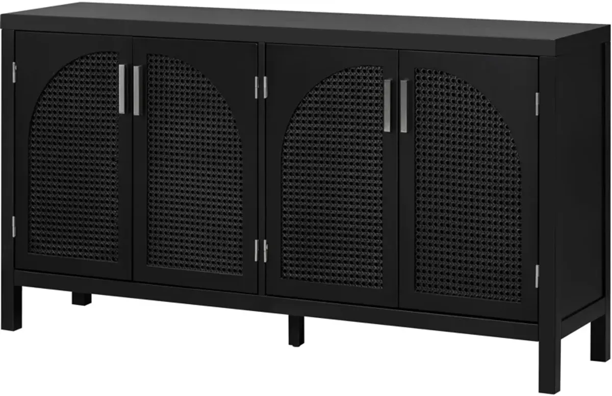 60" Kitchen Sideboard Storage Buffet Cabinet, Black