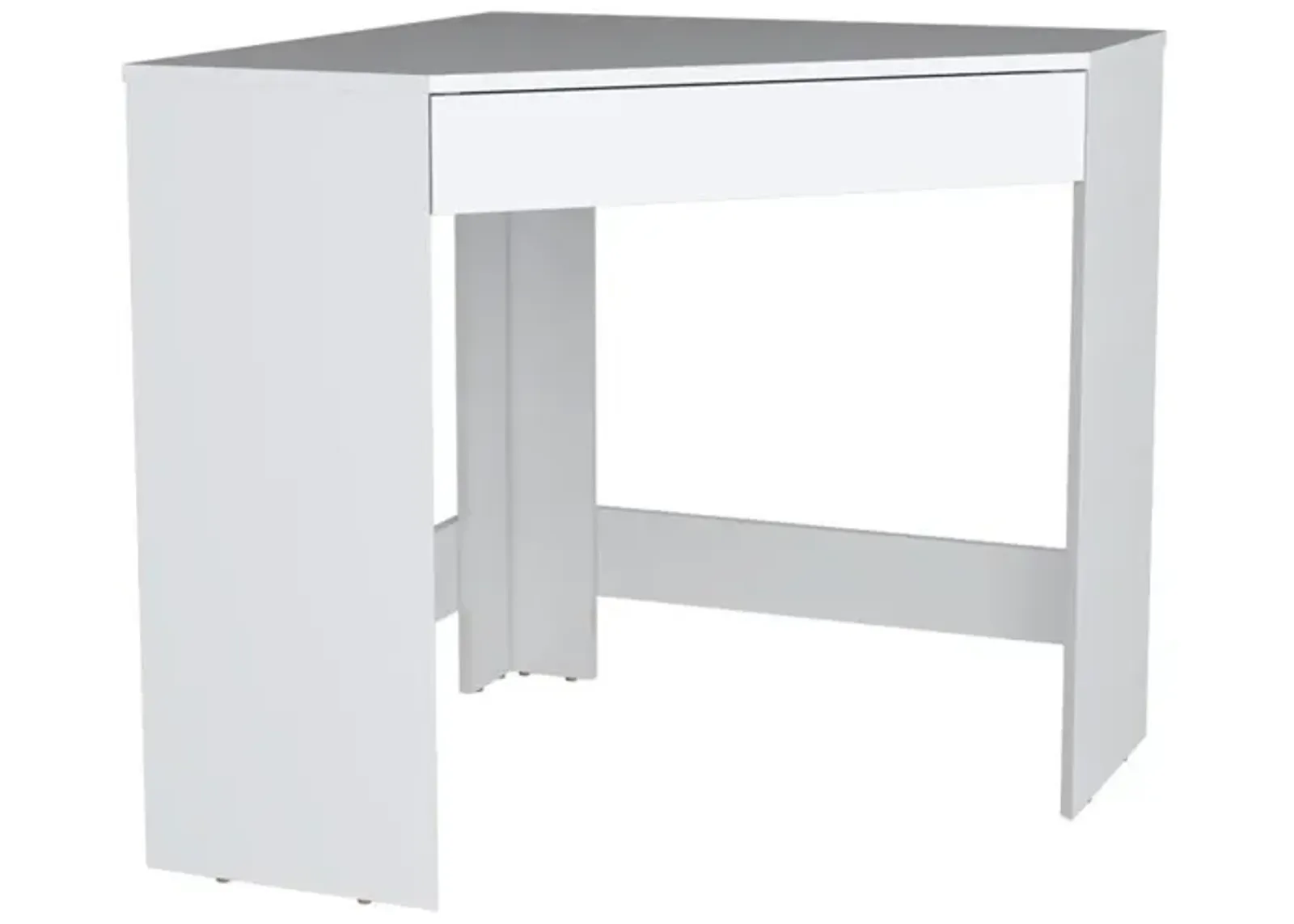 Savoy Corner Desk with Compact Design and Drawer, White -Office