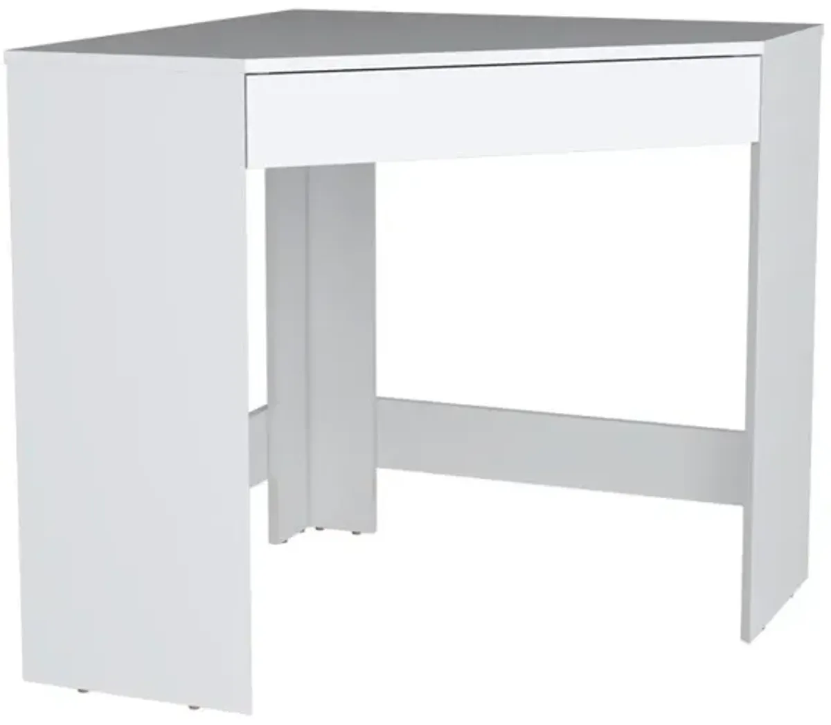 Savoy Corner Desk with Compact Design and Drawer, White -Office