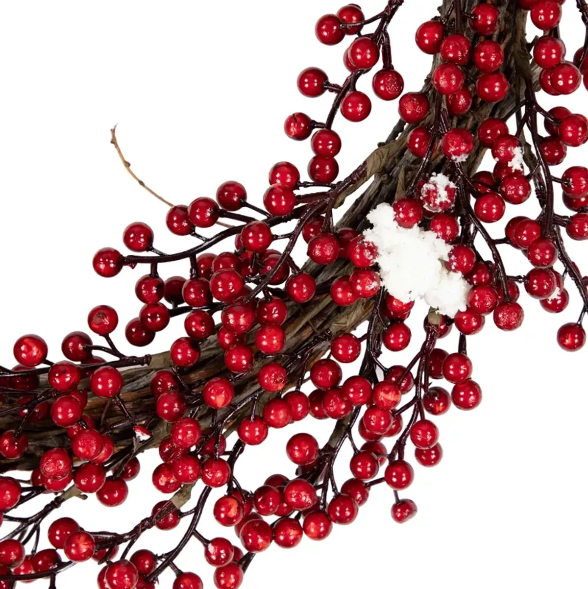 Red Berry with Frosted Accents Artificial Christmas Wreath  18-Inch  Unlit