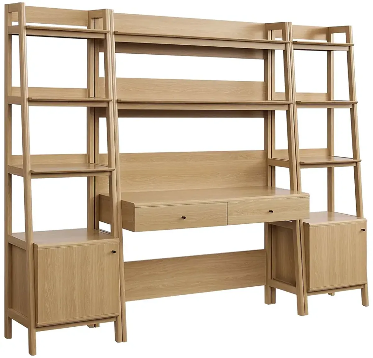 Bixby 3-Piece Wood Office Desk and Bookshelf