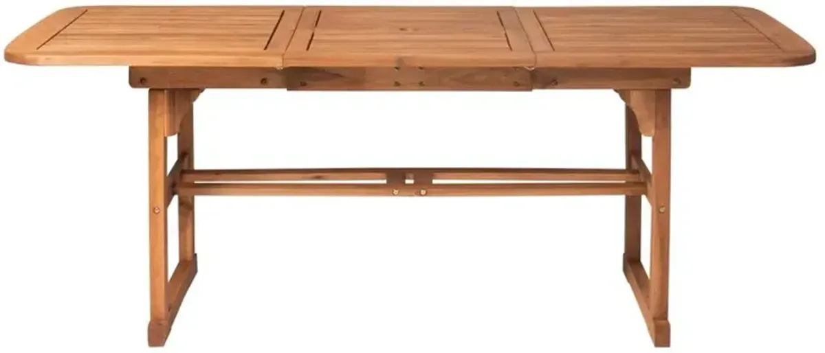 Belen Kox Brown Acacia Hardwood Extendable Dining Table, Belen Kox