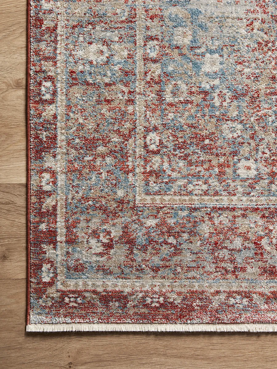 Elise Sky/Red 9'9" x 13' Rug