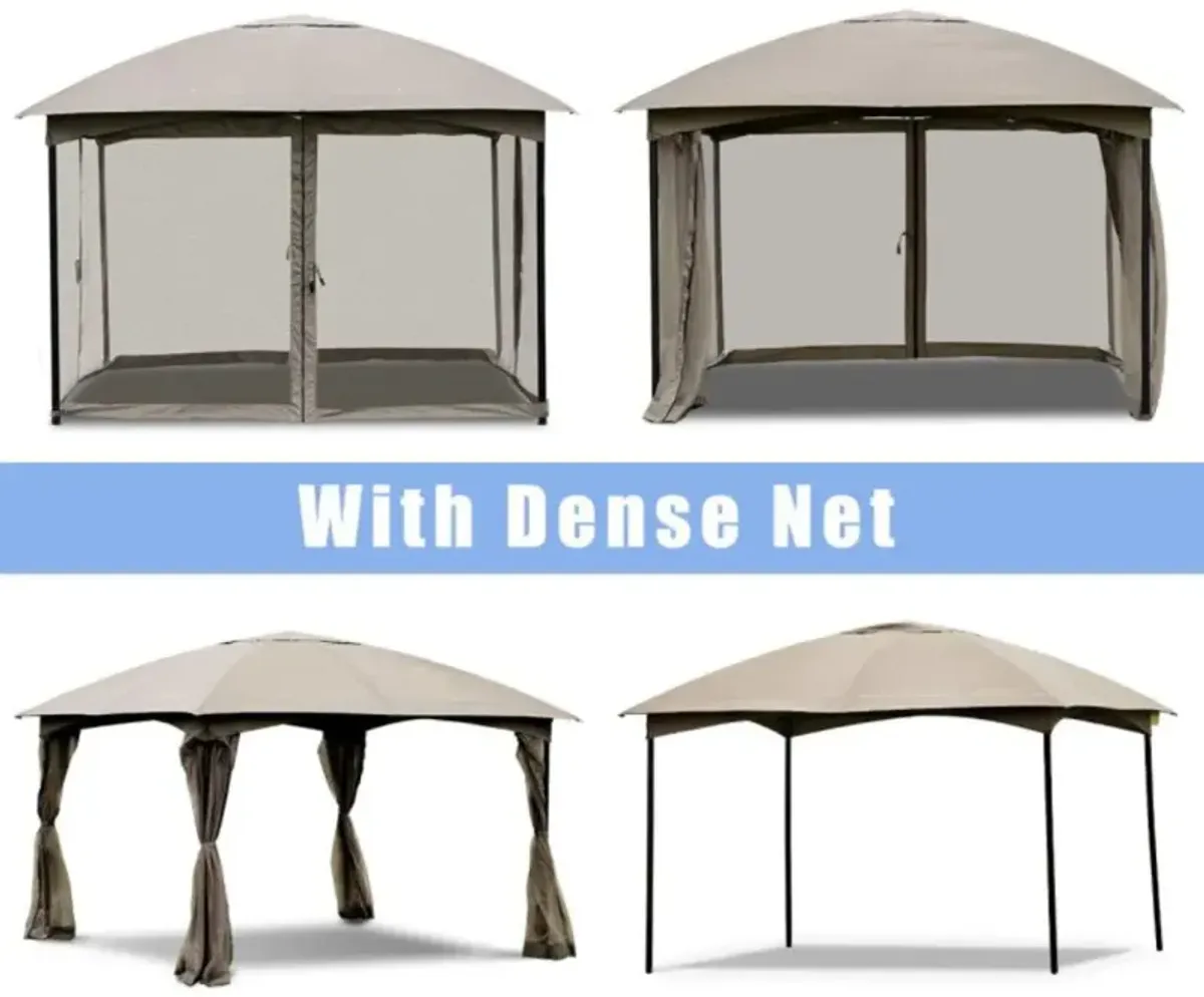 Hivvago 11.5 x 11.5 Feet Fully Enclosed Outdoor Gazebo with Removable 4 Walls